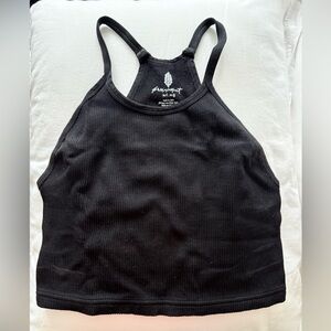 Black Ribbed Tank Top